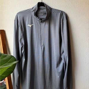 Mizuno Men's Light Gray Quarter-Zip Jacket